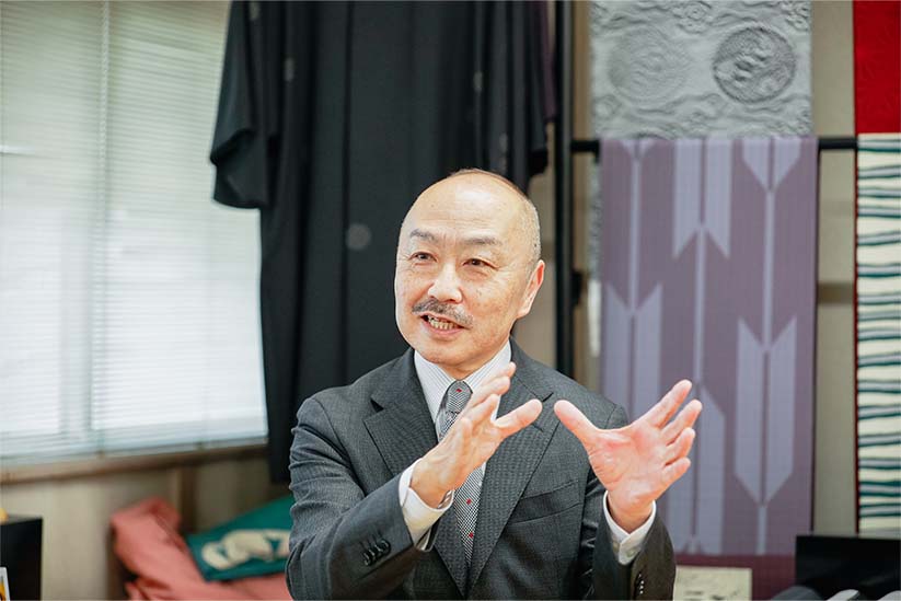 京都呉服業界について語る高田勝・三代目 髙田啓史氏