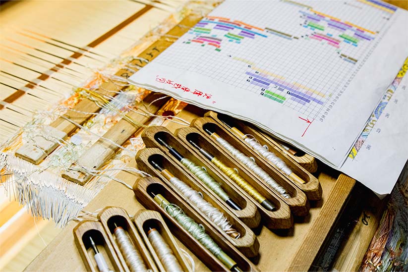 時間をかけて作りあげる小森織物の帯