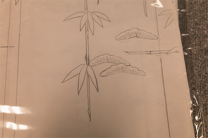 「ちょっと描いてあげる」と見せてくれた京加賀友禅の画風。京友禅よりも描き込みが細かいのが特徴